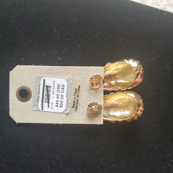 Anthropologie Ribbed Crystal Post Earrings - Picture 2 of 8